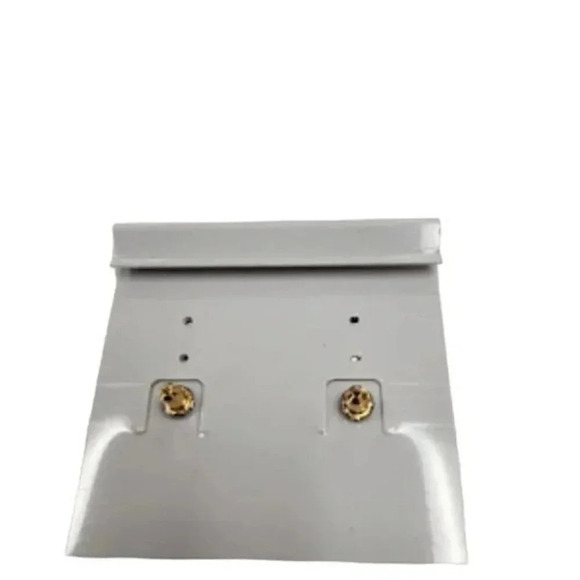 Vintage White Enamel Gold Tone White Seashell Stud Earrings - Picture 3 of 3